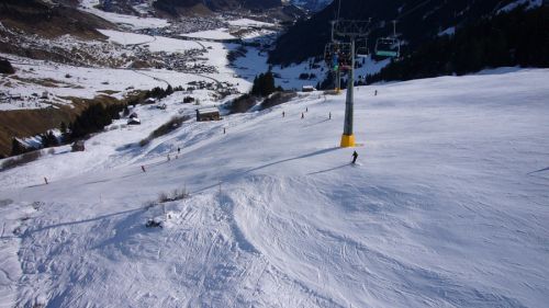 Zufahrt Mulinatsch wie immer eisig
