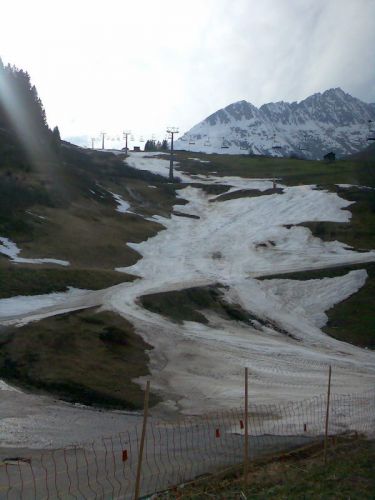 Zurück in Sedrun, wo die Talabfahrt wieder gelitten hat...
