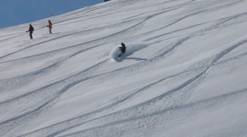 Freerider kamen heute voll auf ihre Kosten - teils lag bis zu einem Meter lockerer Neuschnee in Mulden...
