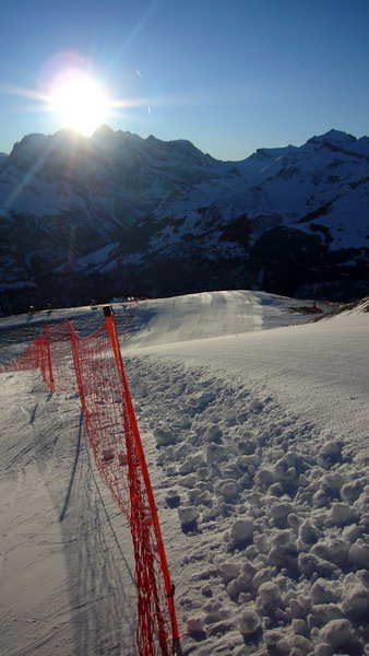 Präparation der Rennstrecke am Lauberhorn
