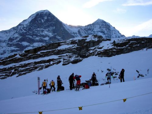 Slalom-Cracks beim Training für den Sonntag am Männlichen
