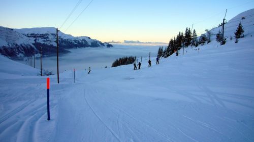 Der Nebel schleicht da Lauterbrunnental entlang - eine himmlische Abendstimmung!
