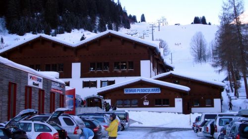 Talstation Dieni an meinem ersten Sedruner Skitag diesen Winter
