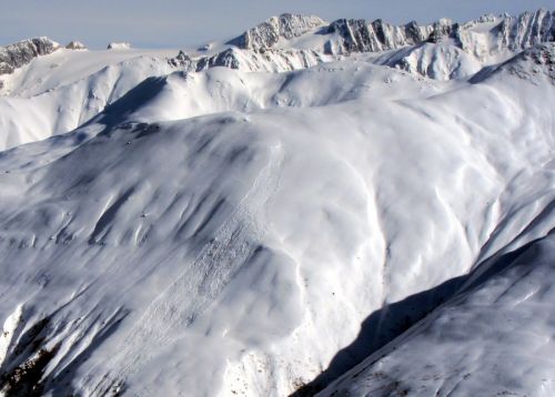 Kleiner Spontanrutsch oberhalb der Alp Tgom
