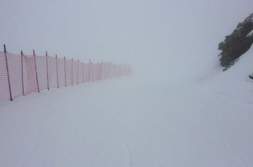 Ab nach Italien - die Piste muss man allerdings suchen

