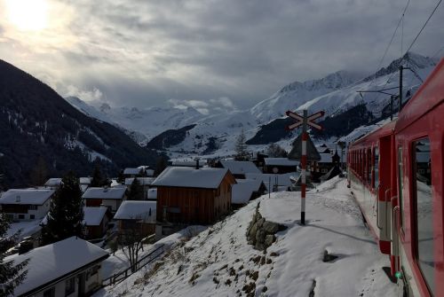 Ankunft in Sedrun, 14.2.2016
