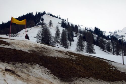 Blick rauf zum Allmispitz, wo die 2. Sektion endet
