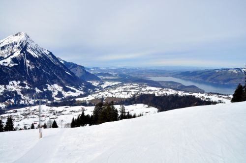 Skifahren mit Seesicht - toll!
