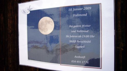 Am 9. Januar 2009 könnte man sogar Vollmondskifahren
