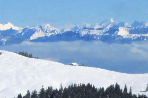 In der Bildmitte der 115km entfernte Tödi... Sicht in die Heimat!
