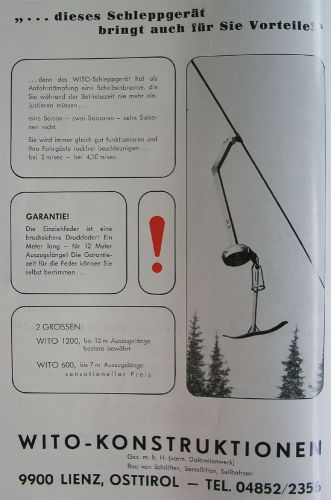 Weitere Werbung für Wito-Gehänge, Internationale Berg- und Seilbahnrundschau / Revue des télépheriques 3/1967
