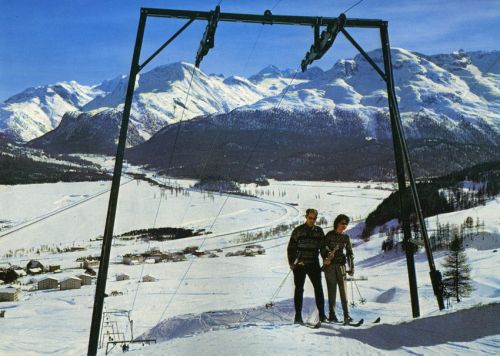 Postkarte Skilift Samedan, ca. 1970er-Jahre (Archiv [url=http://skilift-nostalgie.ch]Jakob Schuler[/url])
