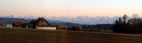 Berner Alpen, Rückfahrt nach Bern im Zug

