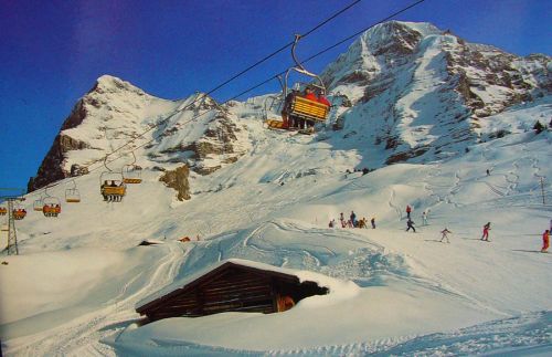 Als Fallboden es noch eine 3er-Sesselbahn war... Postkarte aus den 1980er-Jahren
