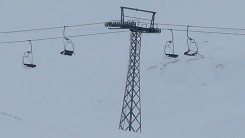 Stütze 11 der Sesselbahn Fallboden, 14. Januar 2008 / Für Bildmaterial des Sesselliftes mailen Sie bitte an info@jacomet.ch -  danke für Ihre Fairness und die Beachtung des Urheberrechtes

