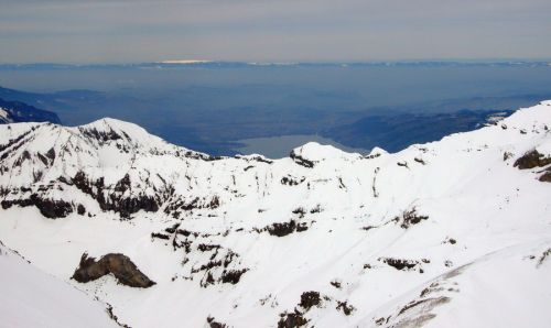 Blick vom Schilthorn, 3. März 2010 (Thunersee, Jura, Vogesen)
