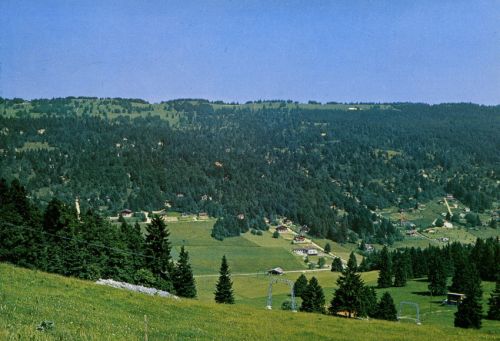 Postkarte Prés-d'Orvin, ca. 1970er-Jahre (Archiv [url=http://skilift-nostalgie.ch]Jakob Schuler[/url])
