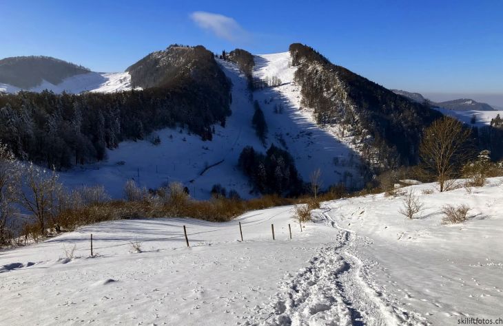 Bereich Ex-Skilift Chellenchöpfli, 12. Januar 2024
