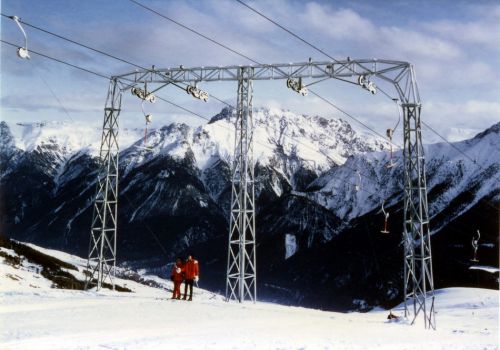 Skilift Naluns-Schlivera, Herbstaufnahme ca. Mitte 1970er-Jahre (Archiv WSO Oetwil / Nachlass W. Städeli)
