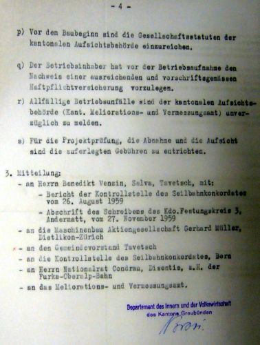 Letzte Seite der Bewilligung
