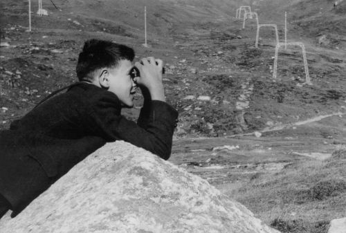 Vater des Galeriebetreibers am Oberalppass, Sommer 1961: Der Skilift nach seinem ersten Betriebswinter (Archiv Familie Jacomet / Bild Walter Meier)
