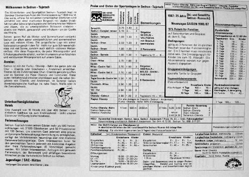 Prospekt Saison 1986/87
