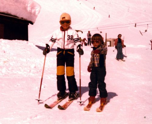 Milez 1978 - Dieni-Milez noch mit Kurzbügeln und Totpunktausstieg, Milez-Cuolm Val erst ein Lift (Foto: Uli Faulhaber - danke!)
