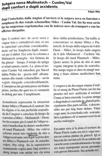 Kritik an der Pistenführung (Tuatschina Nr. 4 vom 16.2.2007)
