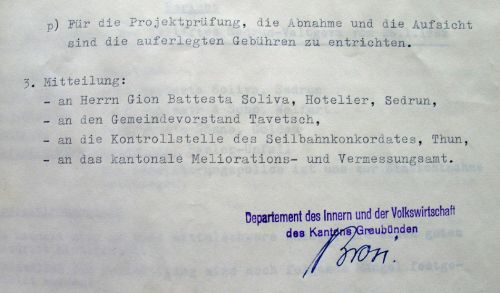 Letzte Seite der Betriebsbewilligung.
