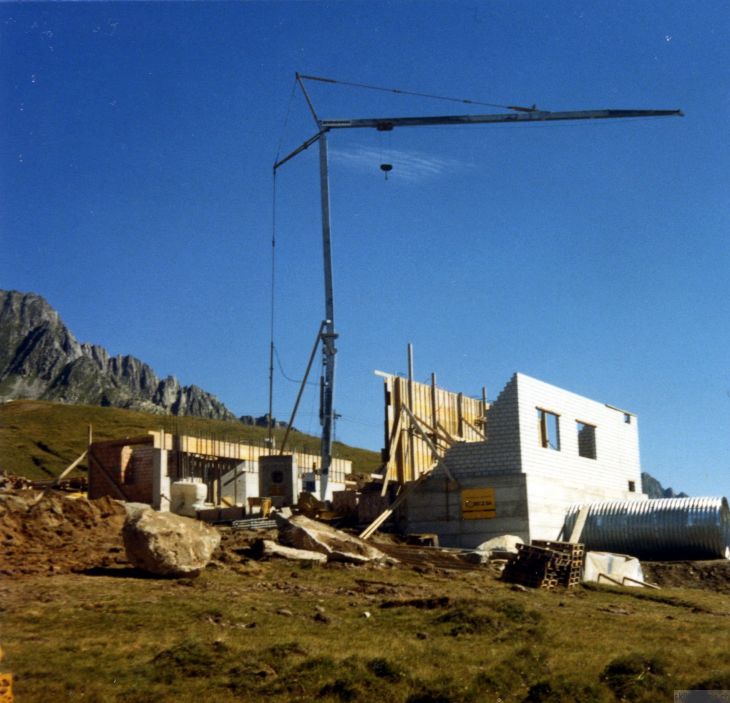 Bau der Sesselbahnen im Val Val, Herbst 1988 (Archiv Vitus Lutz)
