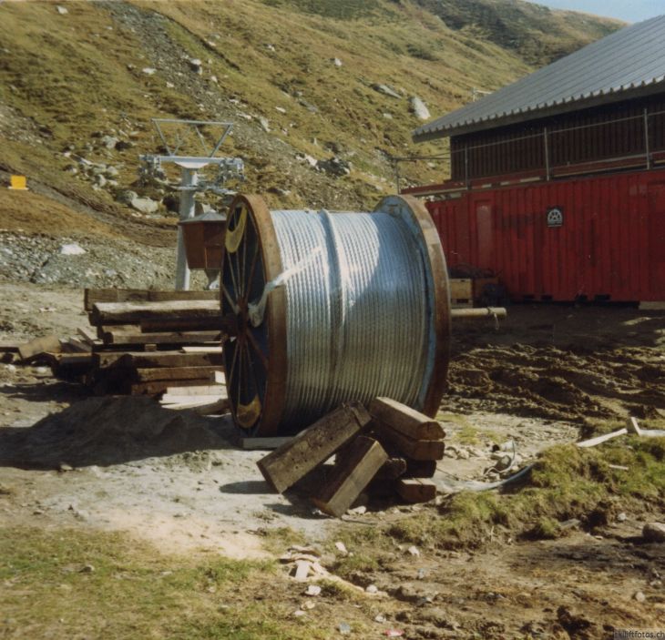Bau der Sesselbahnen im Val Val, Herbst 1988 (Archiv Vitus Lutz)
