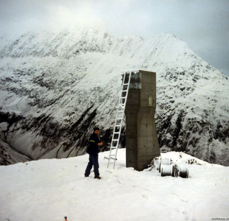 Bau der Sesselbahnen im Val Val, Herbst 1988 (Archiv Vitus Lutz)
