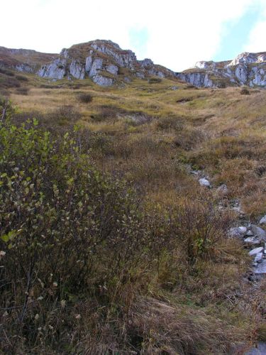 Auf dem Wanderweg mitten durch die berühmten Lawinenhänge, Oktober 2006
