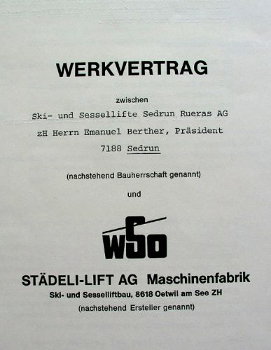 Werkvertrag der Bergbahnen mit der Städeli Lift AG vom 7. Juni 1979
