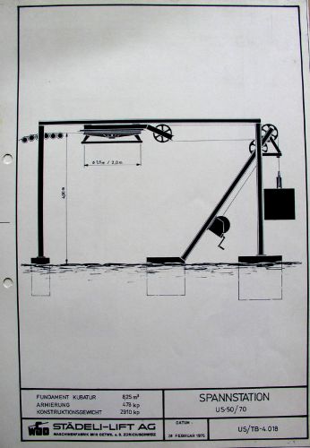 WSO-Spannstation US-50/-70, Zeichnung vom 28.2.1975
