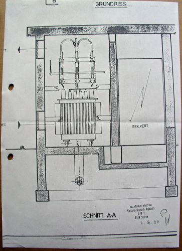 Zeichnung des Elektrizitätswerks Tujetsch, 2.4.1980
