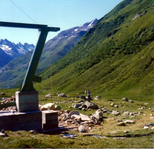 Bau des Skiliftes Val Val, Sommer 1980
