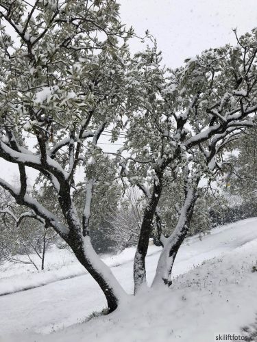 Die Reise begann in Seillans (Var), das am 26. Februar 2018 ungewöhnlich verschneit war.
