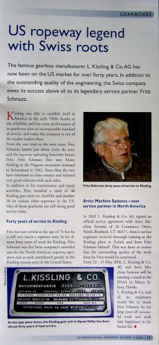 Fritz Schmutz in den 2000er-Jahren (Seilbahnen International / Ropeways International 3/2006)
