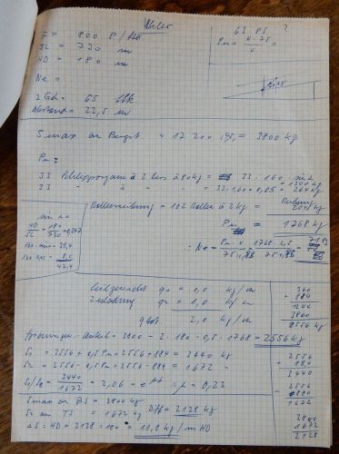 Notizen von Theo Brunner zum Skilift Lauchernalp 1 (1964)
