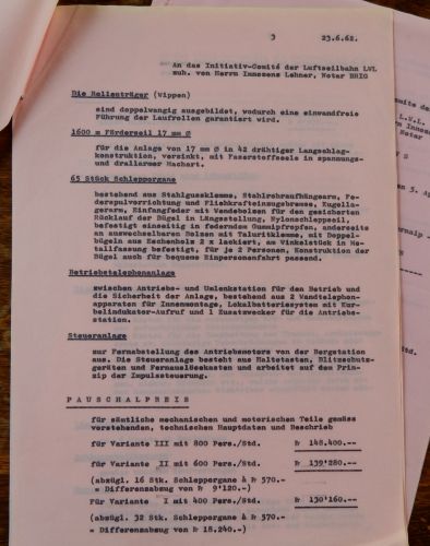 Skima-Offerte für den Skilift Lauchernalp vom 23.6.1962
