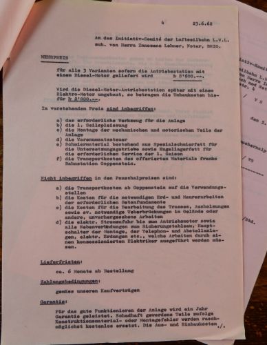 Skima-Offerte für den Skilift Lauchernalp vom 23.6.1962
