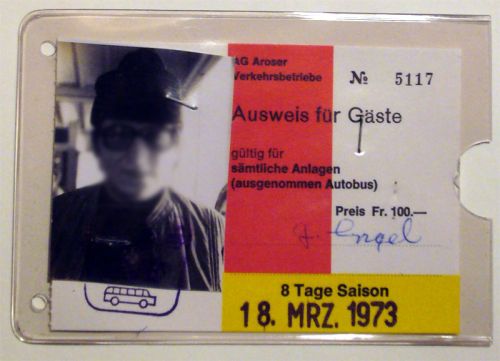 8-Tages-Karte Arosa, März 1973
