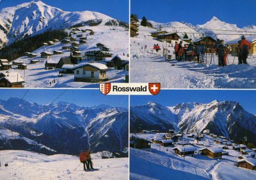Postkarte Nr. 44799 (Photo Klopfenstein, Adelboden), vermutlich frühe 1980er-Jahre, GMD- und Küpfer-Skilifte. Archiv J. Schuler, gestempelt 1994.
