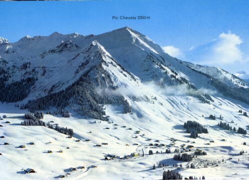 Postkarte Col des Mosses mit Pic Chaussy, ca. 1970er-Jahre (Archiv [url=http://skilift-nostalgie.ch]Jakob Schuler[/url])
