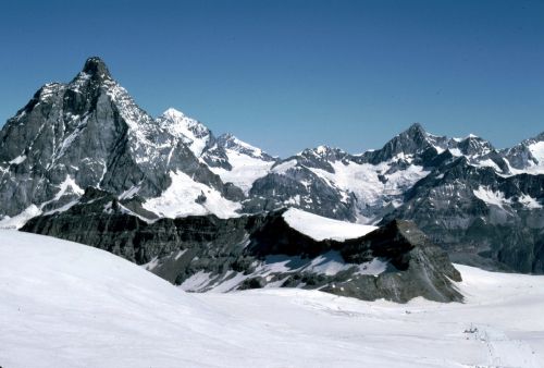 Plateau Rosa, Furggen, Matterhorn, Juli 1982 (Foto: intermezzo)

