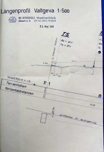 Teil eines Längenprofils, [url=http://www.jacomet.ch/themen/skilift/album/thumbnails.php?album=19]Skilift Valtgeva, Sedrun[/url], 1969 (Archiv Bergbahnen Sedrun)
