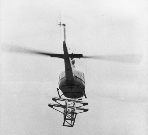 Sesselbahn Haldigrat; Helikoptermontage 1965
