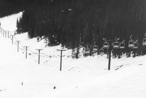 Unbekannter Sessellift, ev. Übersee, ca. frühe 1970er-Jahre
