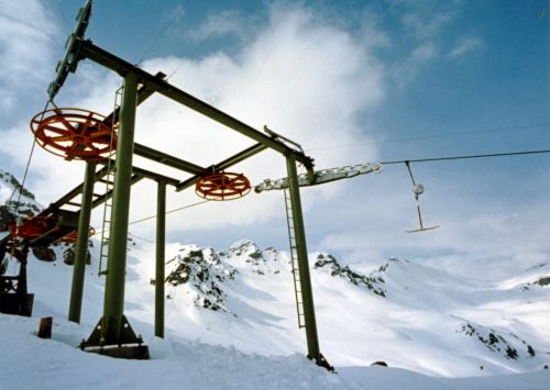 Bergstation Skilift Mot da Ri, Scuol, ca. Mitte 1970er-Jahre

